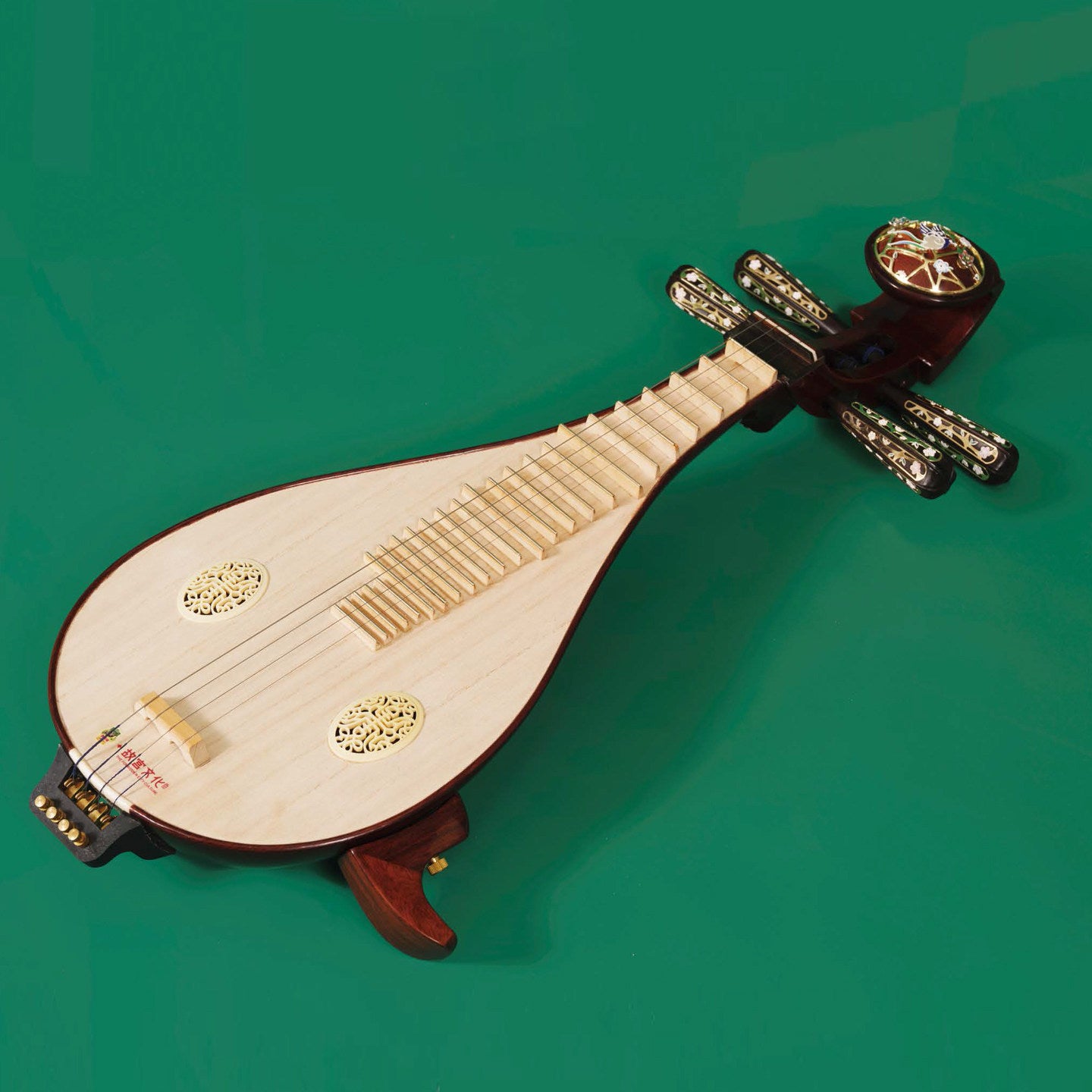 Dunhuang敦煌 LM24651Y "Wen Xi Sheng Sheng · Shi Ru Yi" Professional Liuqin Official Palace Museum Collaboration, Paulownia Soundboard, Selected Dalbergia Rosewood Body, Aged Rosewood Tuning Pegs with Fine Tuning Tailpiece, 4-String Chinese Mandolin