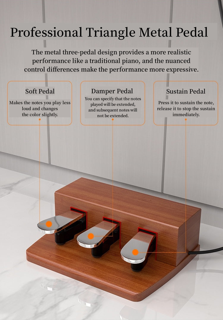 LANDTOM DD8819 88-Key Drawer Digital Keyboard Piano with Stool, Wooden Electric Hammer Weighted Full Size Keyboard Piano With 3-Pedal, MIDI Connection, Multi-Functional Keyboard and Stand