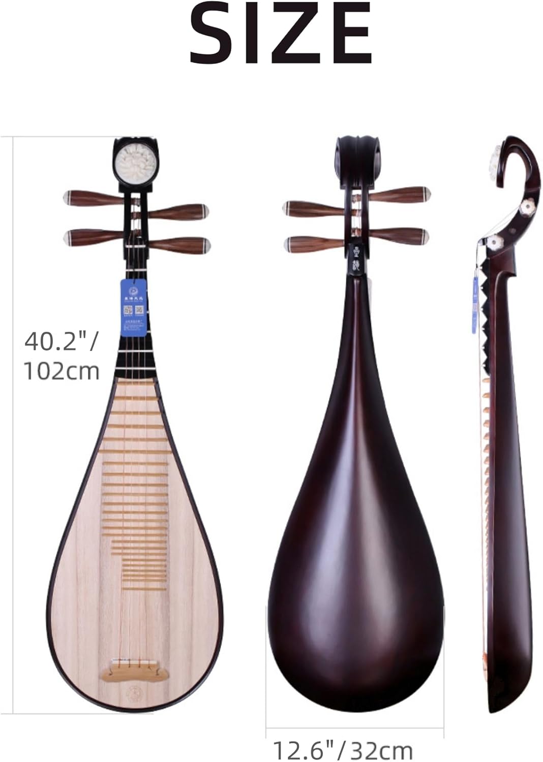 LANDTOM Yuehai Adult's Hardwood Pipa 911-2 For Beginners Amateurs