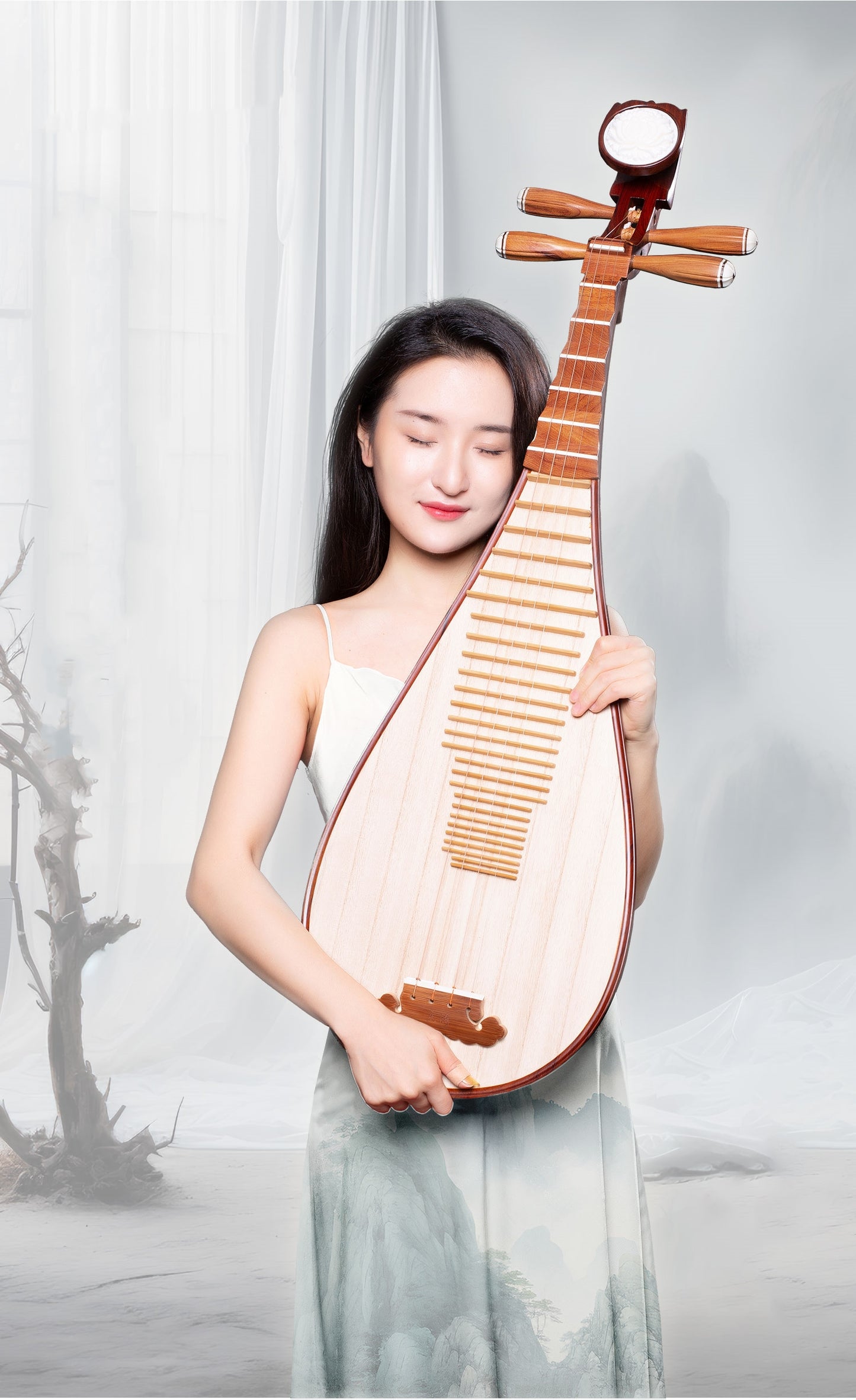 LANDTOM Yuehai Adult's Dalbergia latifolia (Indian Rosewood) Pipa 914 For Professional Performers, Musical Instrument Collectors