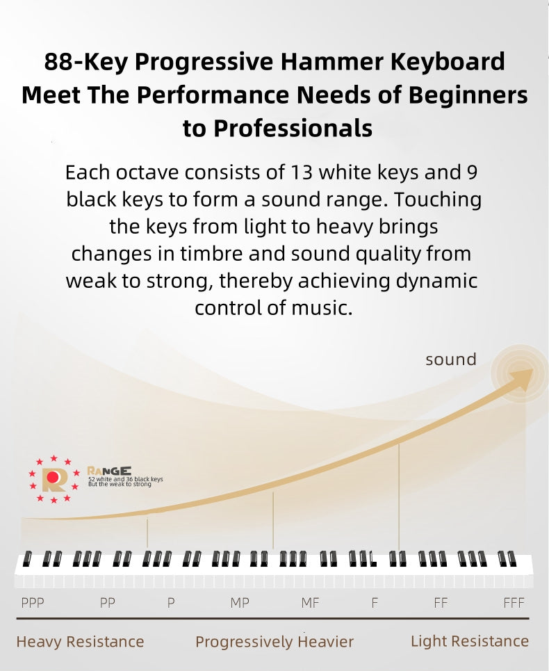 LANDTOM 88-Key Heavy Hammer Beginner Electric Piano Drawer Type Home Desk Electronic Piano