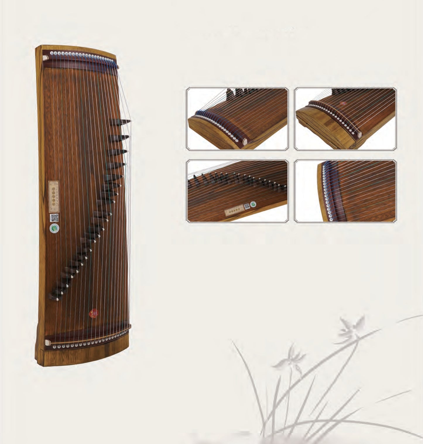 LANDTOM Longfeng(龙凤) 600A-1 Professional Performance Grade Paulownia Travel Guzheng 100CM Xiaotong Mini Small Guzheng