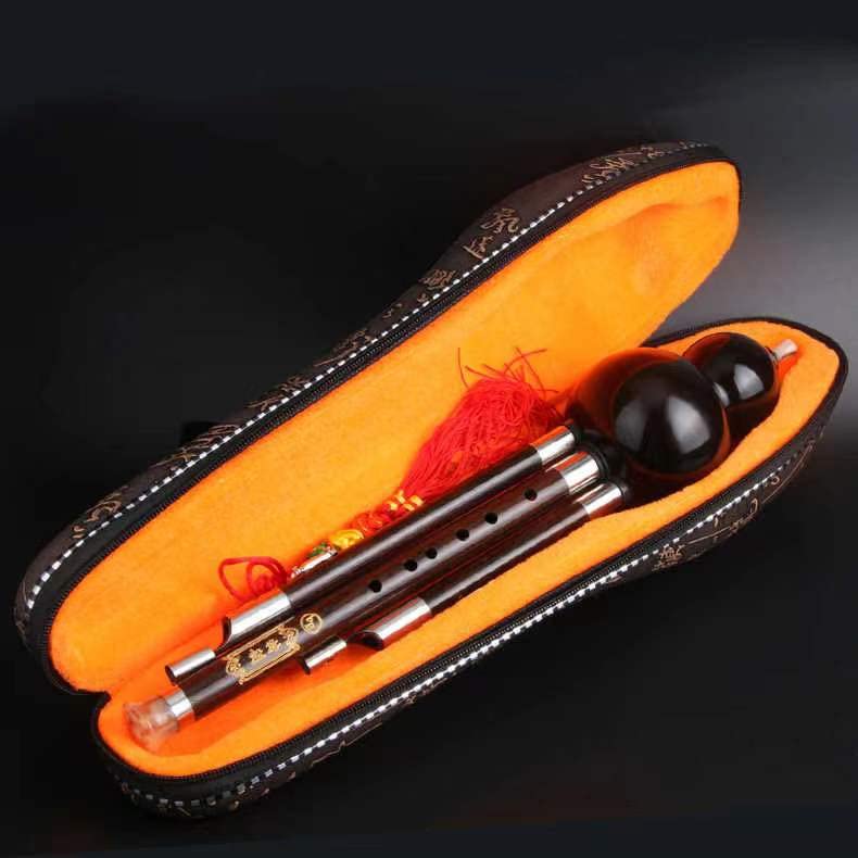 LANDTOM 100% Ebony Wood Professional and Concert level Hulusi for Children and Adults, Begginers, Advanced perfomers, Specialists
