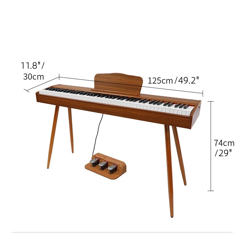 LANDTOM DDP-80 Digital Piano Keyboard 88 Keys Weighted, Hammer Action II, Home Electric Piano Full Size with Stand, Triple Pedal, MIDI Connecting and Headphone Interface