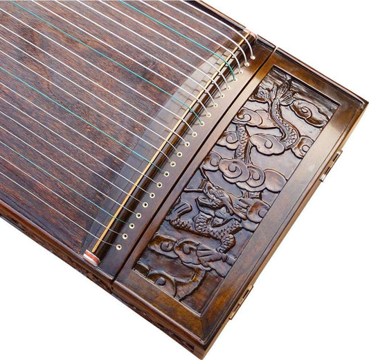 Landtom® Professional Nanmu Wood 纯实木 Guzheng(163cm) with Hand-Carved Craftwork For Adults/Children/Senior/Intermediate/Beginner (Roaring Dragon)…
