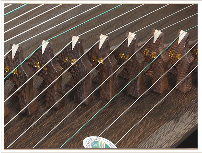 LANDTOM High Level Dragon and Phoenix Solid Ebony with Inlay silver silk Guzheng (163cm) for professional performance(N0.8803)