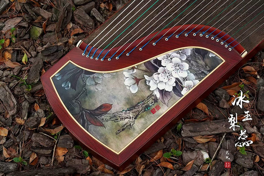 LANDTOM Dragon and Phoenix  Rosewood with Pear Flower Picture Guzheng (163cm) for Adults/Children/Senior/Intermediate/Beginner（N0.TS 613）
