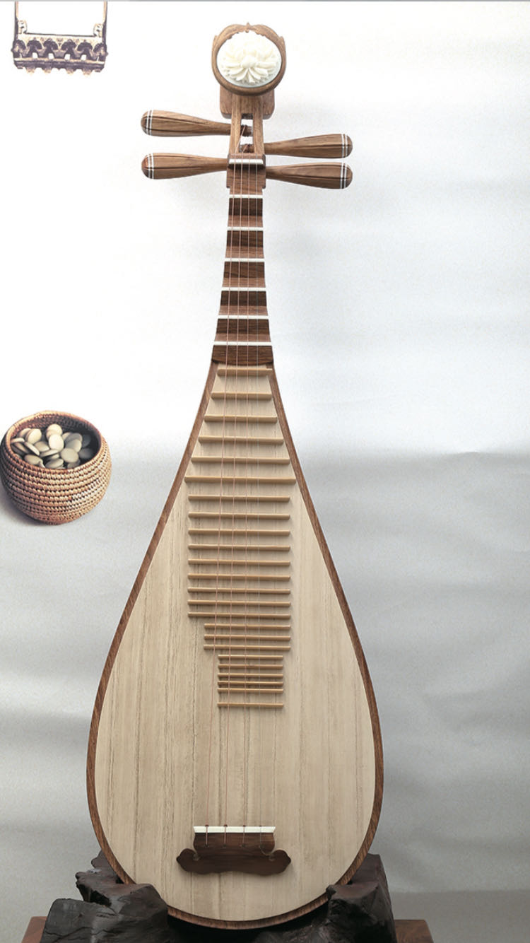 LANDTOM Concert and Colletion Level Rosewood-Dalbergiaoliveri Pipa for Musicians Chinese Pipa/Chinese Stringed Lute Made by Famous Pipa Master Tian JIanzhuang