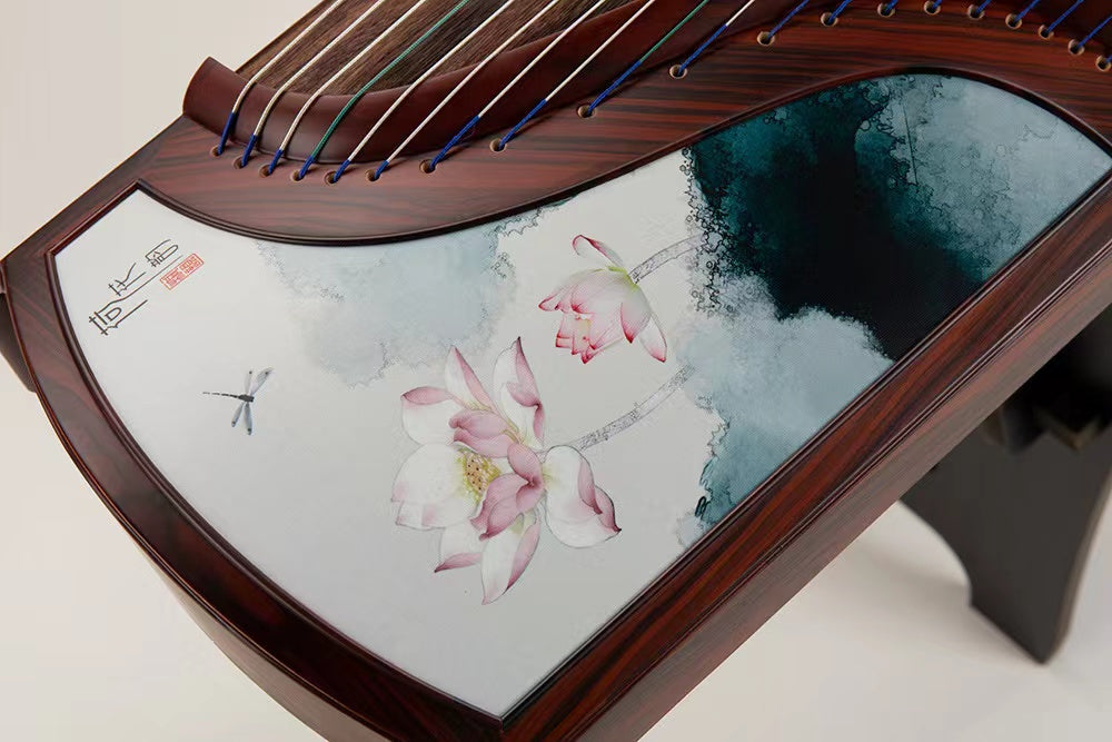 LANDTOM High level Dalbergia cochinchinensis(酸枝木)Wood Guzheng(163cm) with Hand-Carved Craftwork For Adults/Children/Senior/Intermediate/Beginner (A)