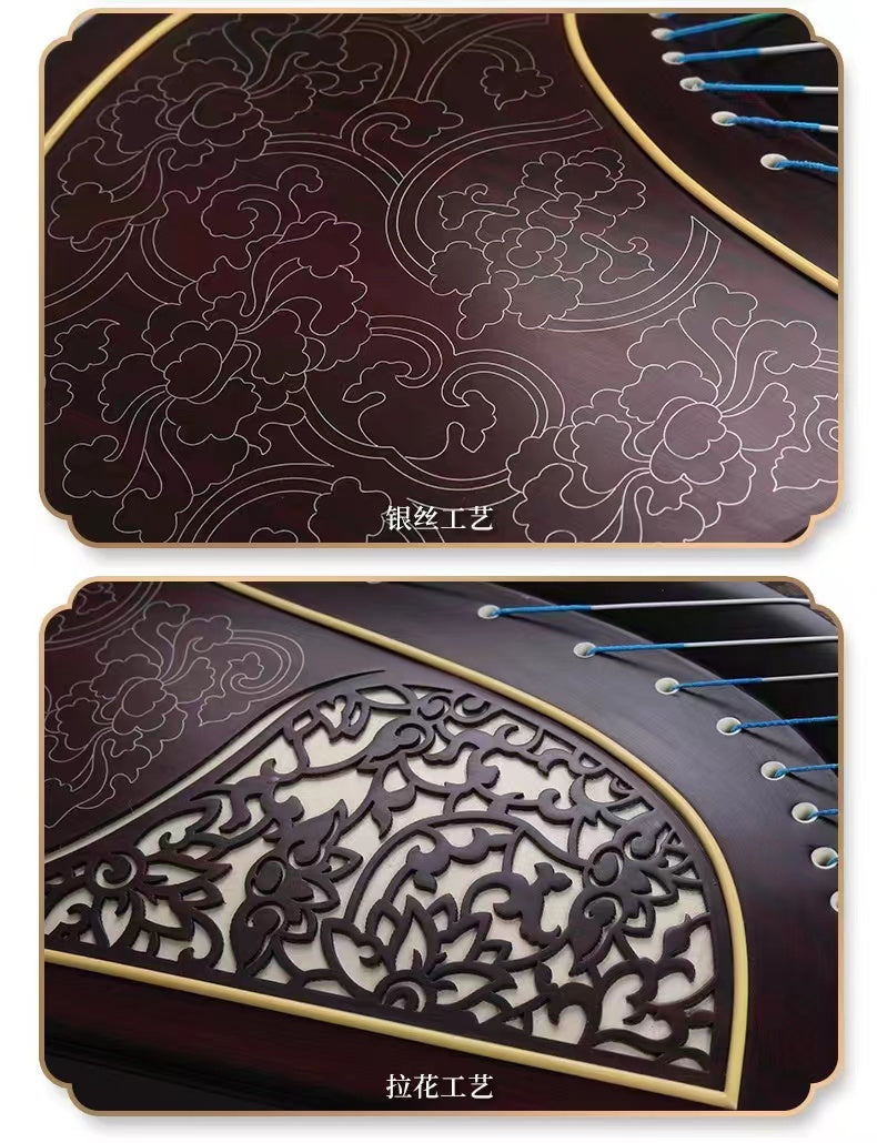 LANDTOM authentic Dunhuang 698JM Concert/Collection Level  Dalbergia broadleaf(阔叶黄檀)163cm Guzheng (A)