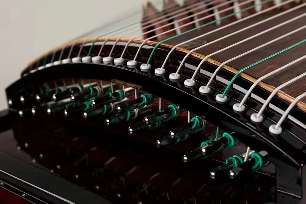 LANDTOM High level Dalbergia cochinchinensis(酸枝木)Wood (实木)Travel Guzheng(135cm) with silk painting For Adults/Children/Senior/Intermediate/Beginner (A)