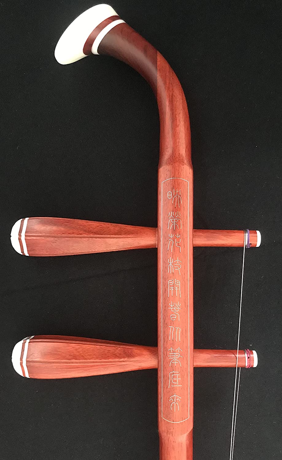 LANDTOM Red Sandalwood (Zitan) Erhu Chinese 2-string Violin Fiddle Musical Instrument + Free Accessories,Concert Level Erhu (Type B)