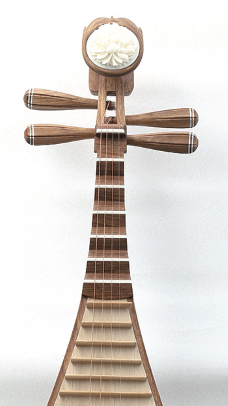 LANDTOM Concert and Colletion Level Rosewood-Dalbergiaoliveri Pipa for Musicians Chinese Pipa/Chinese Stringed Lute Made by Famous Pipa Master Tian JIanzhuang