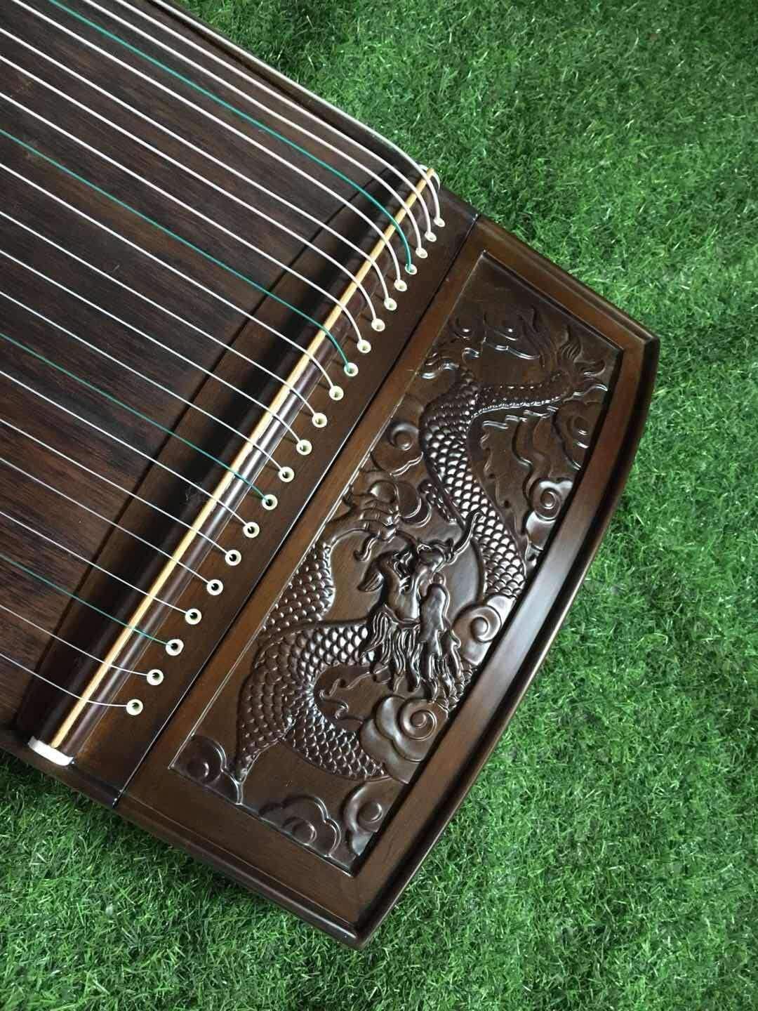 Landtom® Professional Nanmu Wood 纯实木 Guzheng(163cm) with Hand-Carved Craftwork For Adults/Children/Senior/Intermediate/Beginner (Roaring Dragon)…