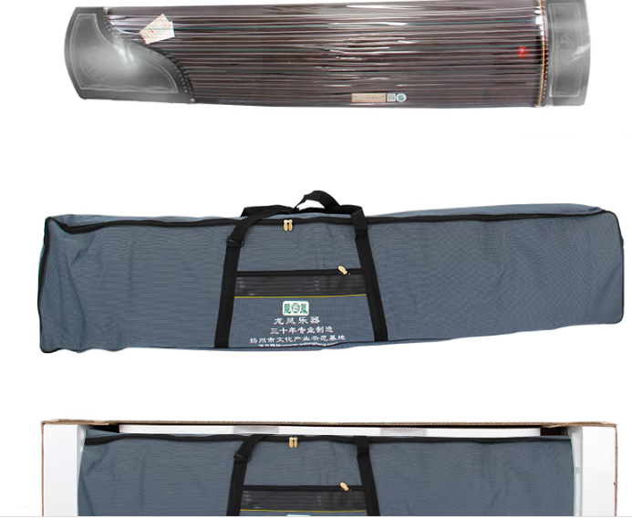 LANDTOM High Level Dragon and Phoenix Solid Ebony with Inlay silver silk Guzheng (163cm) for professional performance(N0.8803)