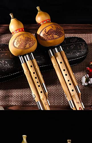 LANDTOM Chinese Purple Bamboo Gourd Silk Musical Instrument for Beginners Anti-fall (C-flat B-tune)