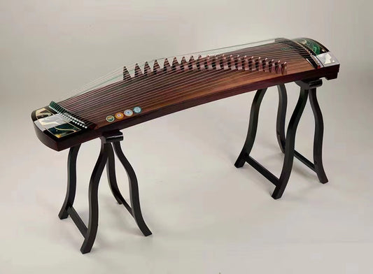 LANDTOM High level Dalbergia cochinchinensis(酸枝木)Wood (实木)Travel Guzheng(135cm) with silk painting For Adults/Children/Senior/Intermediate/Beginner (A)