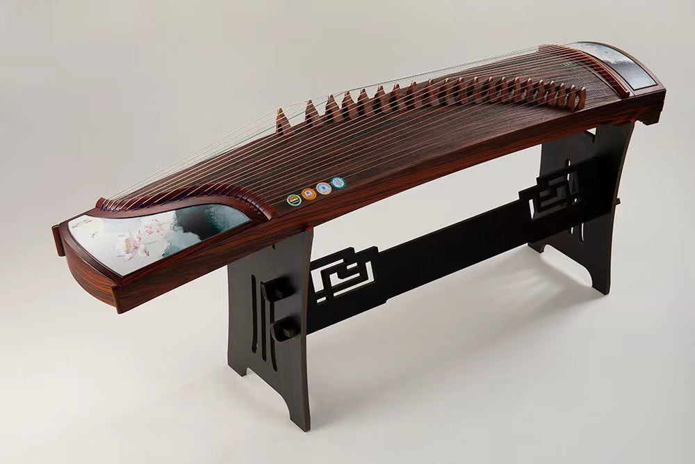 LANDTOM High level Dalbergia cochinchinensis(酸枝木)Wood Guzheng(163cm) with Hand-Carved Craftwork For Adults/Children/Senior/Intermediate/Beginner (A)