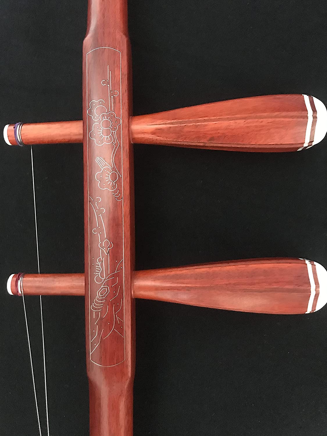 LANDTOM Red Sandalwood (Zitan) Erhu Chinese 2-string Violin Fiddle Musical Instrument + Free Accessories,Concert Level Erhu (Type B)
