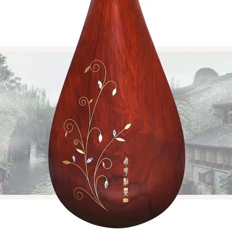 LANDTOM Professional Xing Hai/Yue Hai brand Dalbergiaoliveri (老酸枝/学名奥氏黄檀) Chinese Lute Traditional Stringed Instrument PiPa for Adults 914FH