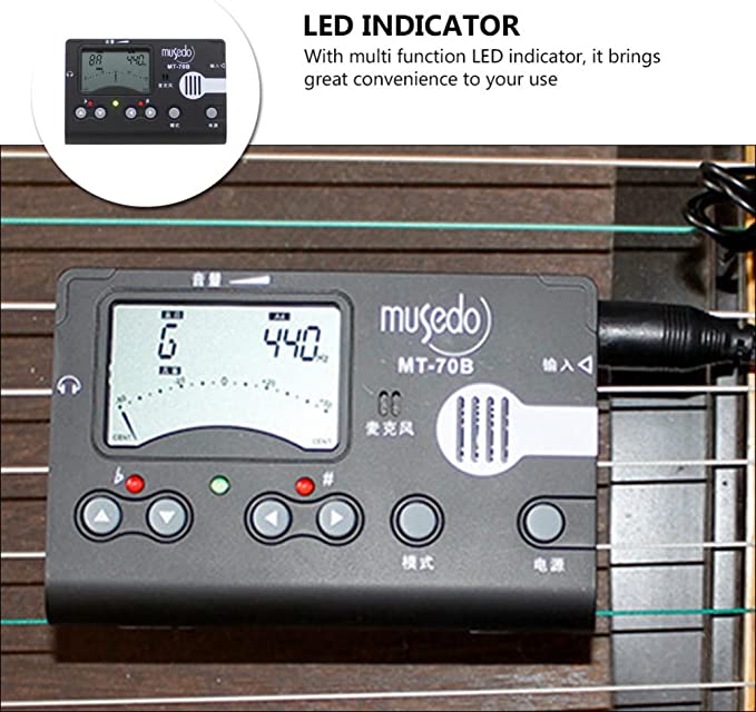 LANDTOM Cherub Musedo MT-80B/70B Electronic Digital LCD Guzheng tuner, Metronome 3 in 1 for Guzheng