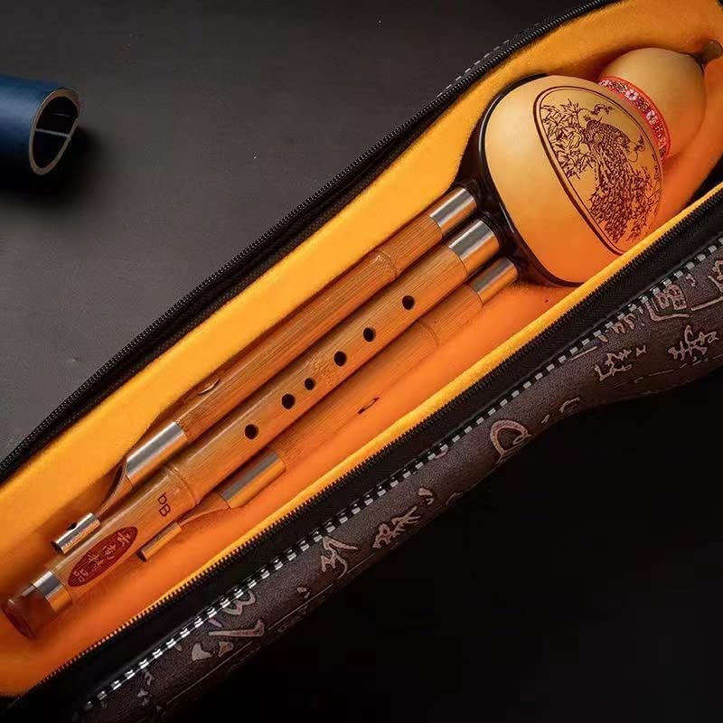 LANDTOM Chinese Purple Bamboo Gourd Silk Musical Instrument for Beginners Anti-fall (C-flat B-tune)