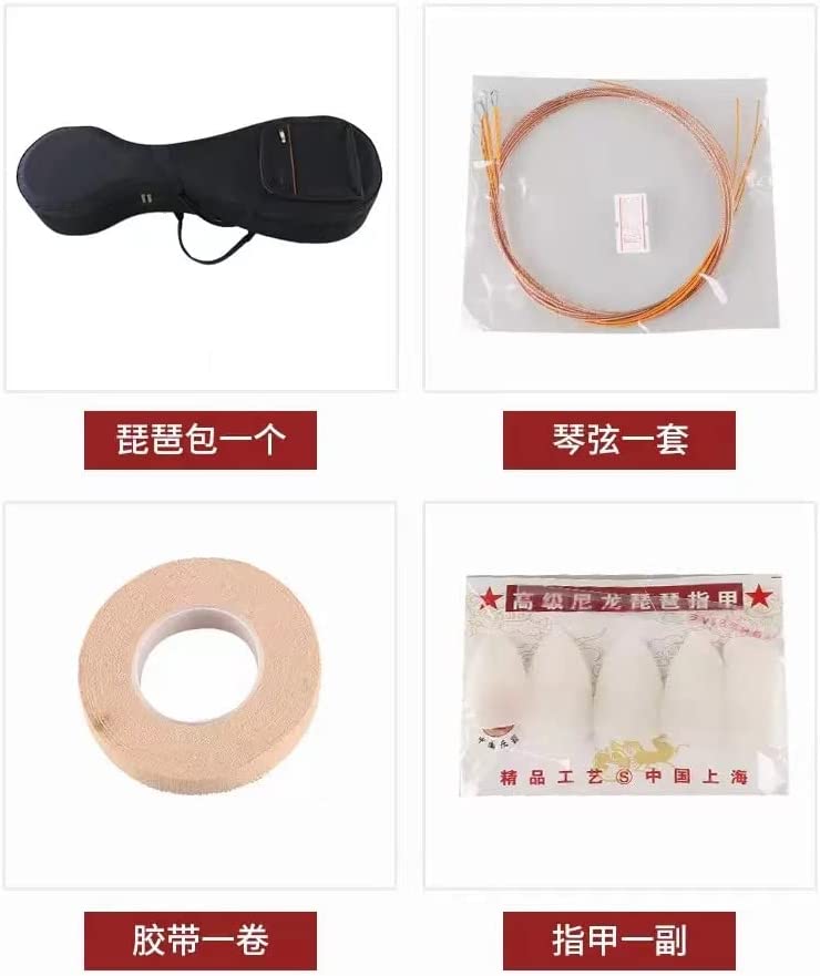 LANDTOM Professional Hardwood Chinese Lute Traditional National Stringed Instrument PiPa (B-engraved bamboo)…