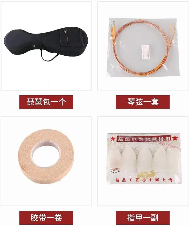 LANDTOM Professional Hardwood Chinese Lute Traditional National Stringed Instrument PiPa (A)