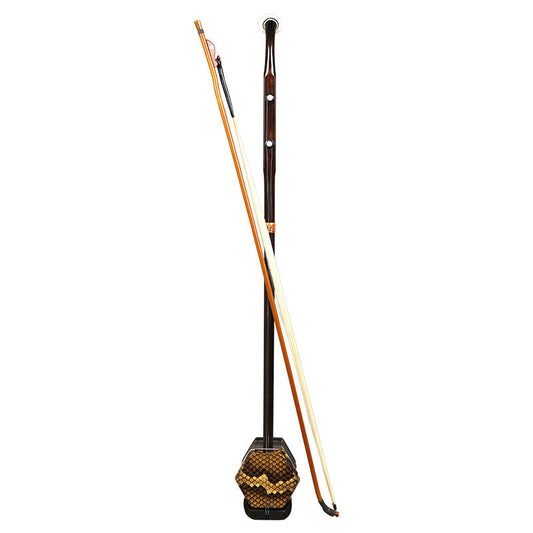 LANDTOM Ebony Erhu Chinese 2-string Violin Fiddle Musical Instrument + Free Accessories, Fulfilled by Amazon