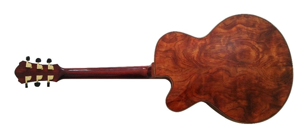 LANDTOM Customizable Handmade Solid Jacaranda Wood Archtop Electric Guitar with Maple Back/Side and Ebony Fingerboard Fully Handmade