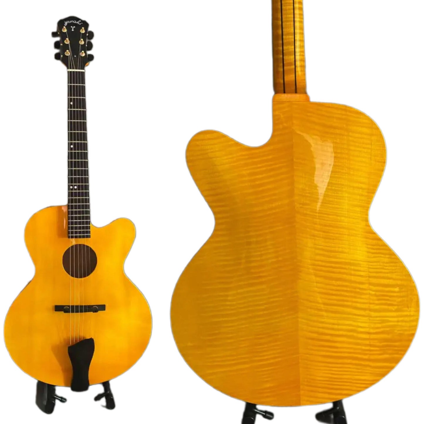 LANDTOM Customizable Handmade 3A Solid Maple Jazz Guitar with Ebony Fingerboard Best Acoustic Product