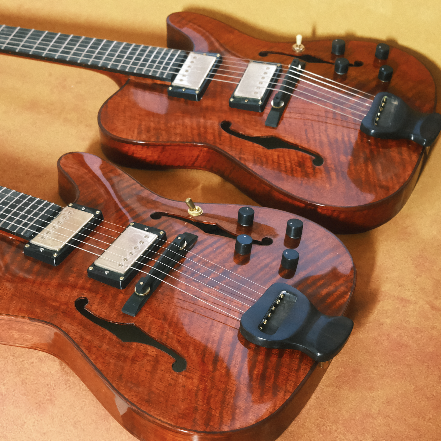 LANDTOM Violinstyle Customizable 6-String Electric Guitar Archtop for Carved Solid Maple Spruce Top Ebony Jazz Handmade Hollow