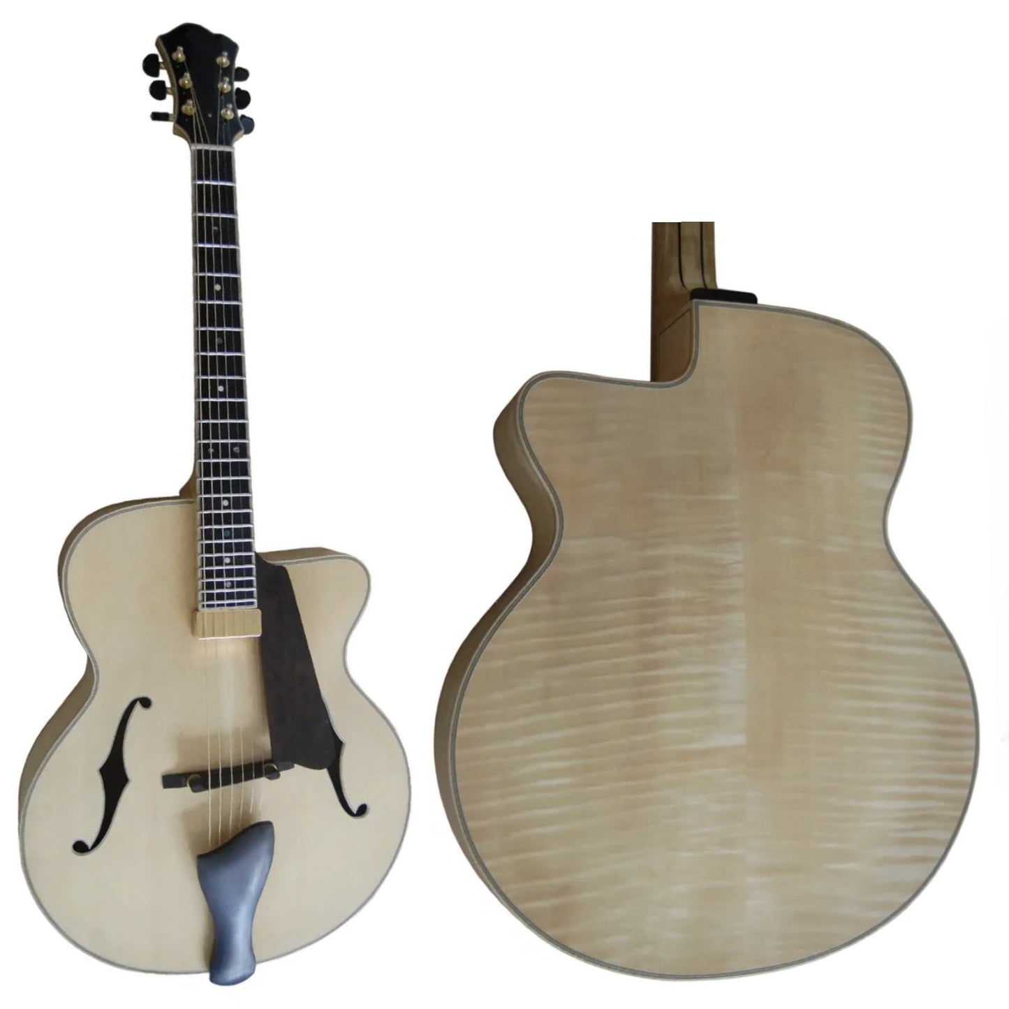 LANDTOM Customizable Fully Handmade 17inch Horizontal Cutaway Archtop Electric Jazz Guitar
