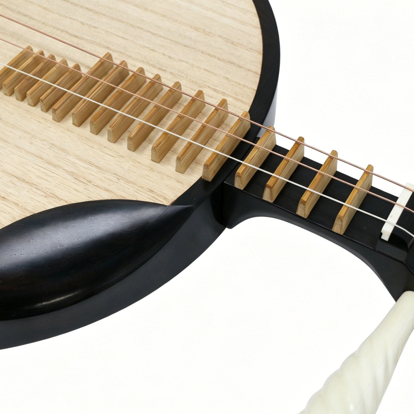 Dunhuang敦煌 656K Professional Ebony Yueqin, Paulownia Soundboard, Camel Bone Twisted Tuning Pegs, Xuemei Headstock, Folk & Peking Opera Chinese Moon Guitar
