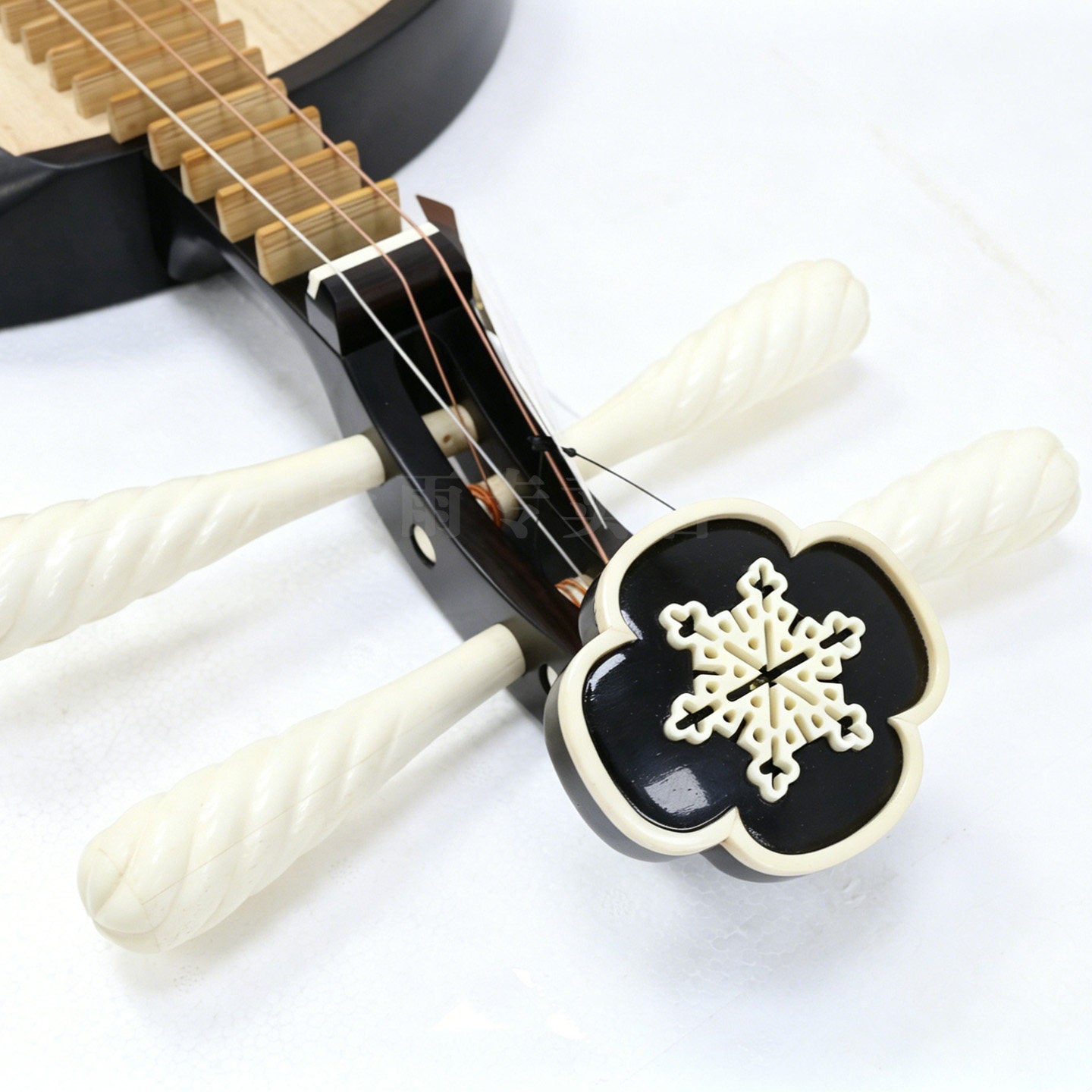 Dunhuang敦煌 656K Professional Ebony Yueqin, Paulownia Soundboard, Camel Bone Twisted Tuning Pegs, Xuemei Headstock, Folk & Peking Opera Chinese Moon Guitar