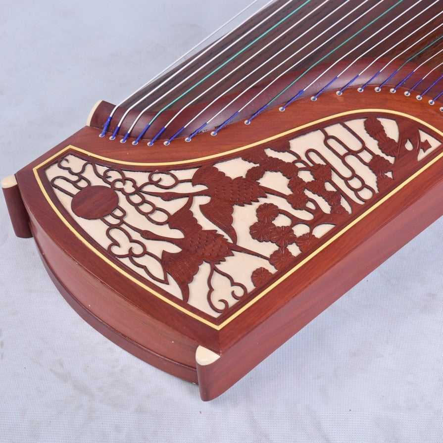 Dunhuang Entry level Duo Cranes Facing The Sun Carved Guzheng 696D 敦煌牌双鹤朝阳 for Begginers