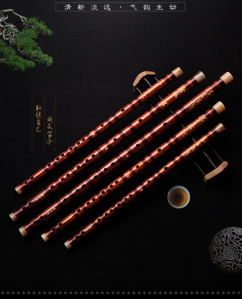 LANDTOM Selected Professional Bamboo Dizi Bitter Bamboo Chinese Transverse Flute C D E F Key Made & Signed by Dong Xuehua