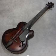 LANDTOM Fully Handmade Maple Neck Ebony Fingerboard Cutaway Archtop Professional Electric Bass Guitar