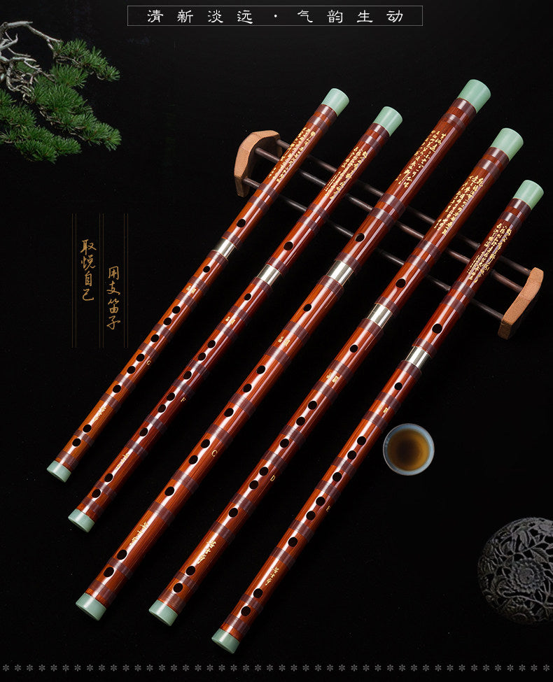LANDTOM Selected Professional Bamboo Dizi 8885 Bitter Bamboo Chinese Transverse Flute C D E F Key Made & Signed by Dong Xuehua