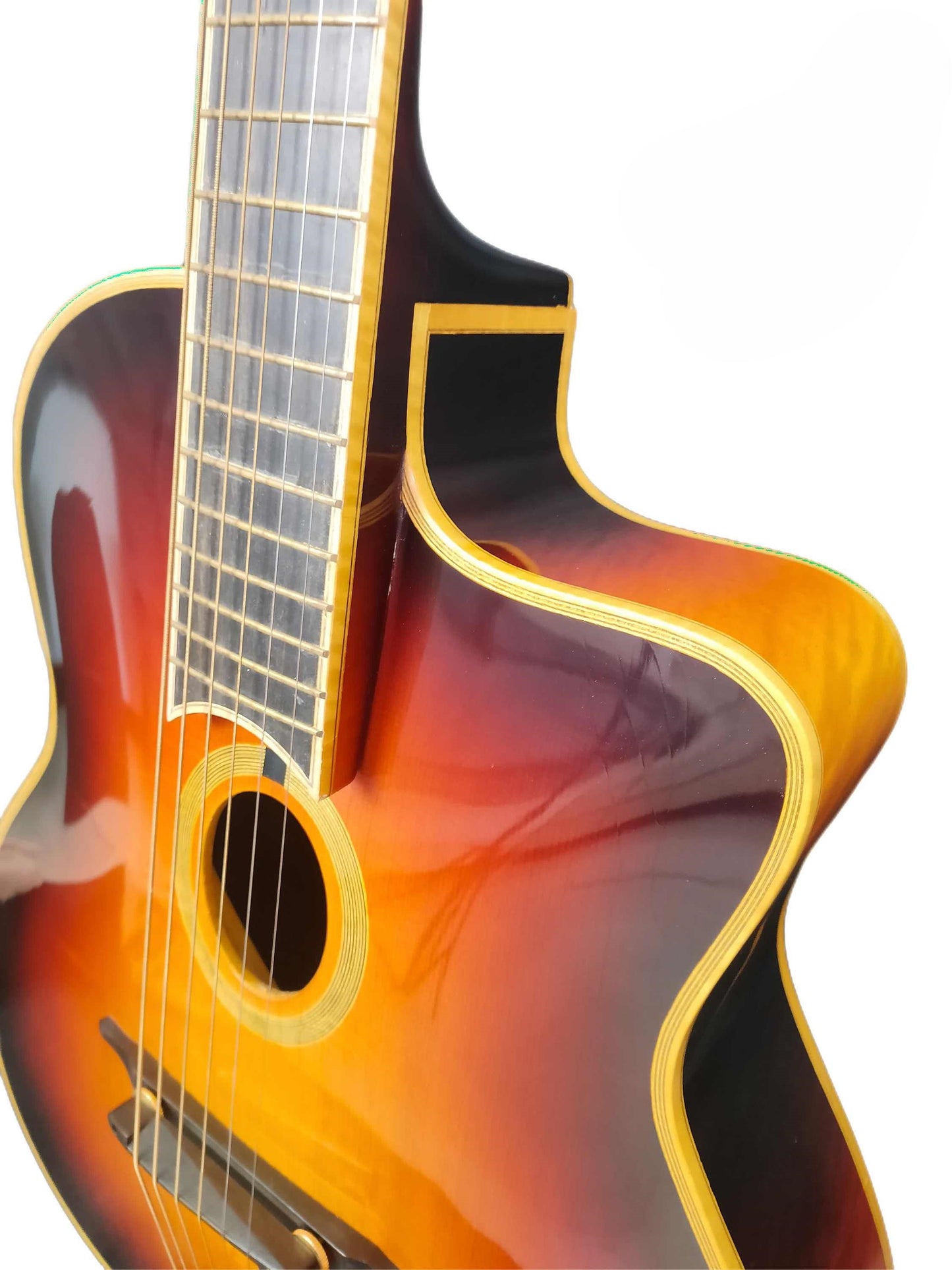 LANDTOM Gypsy Maple Jazz Guitars Customizable Acoustic Guitar- Brown Instruments Musical