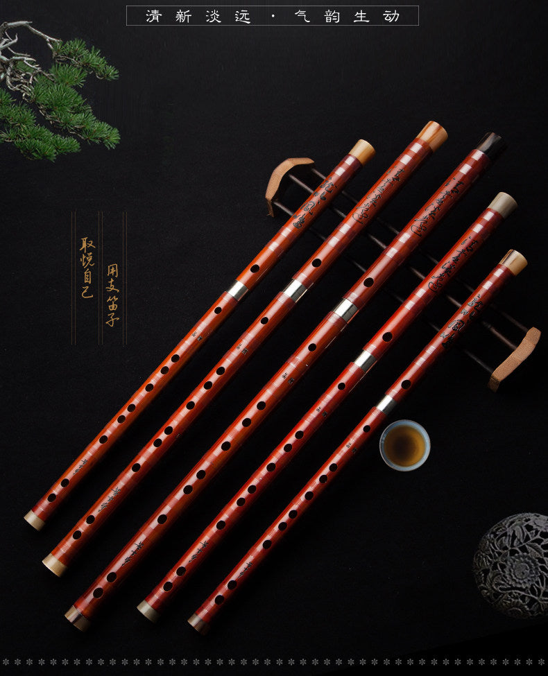 LANDTOM Selected Dong Xuehua Handcrafted Professional Bamboo Dizi Flute Aged Bitter Bamboo Chinese Performance Flute Collectible Musical Instrument GFDEC Key