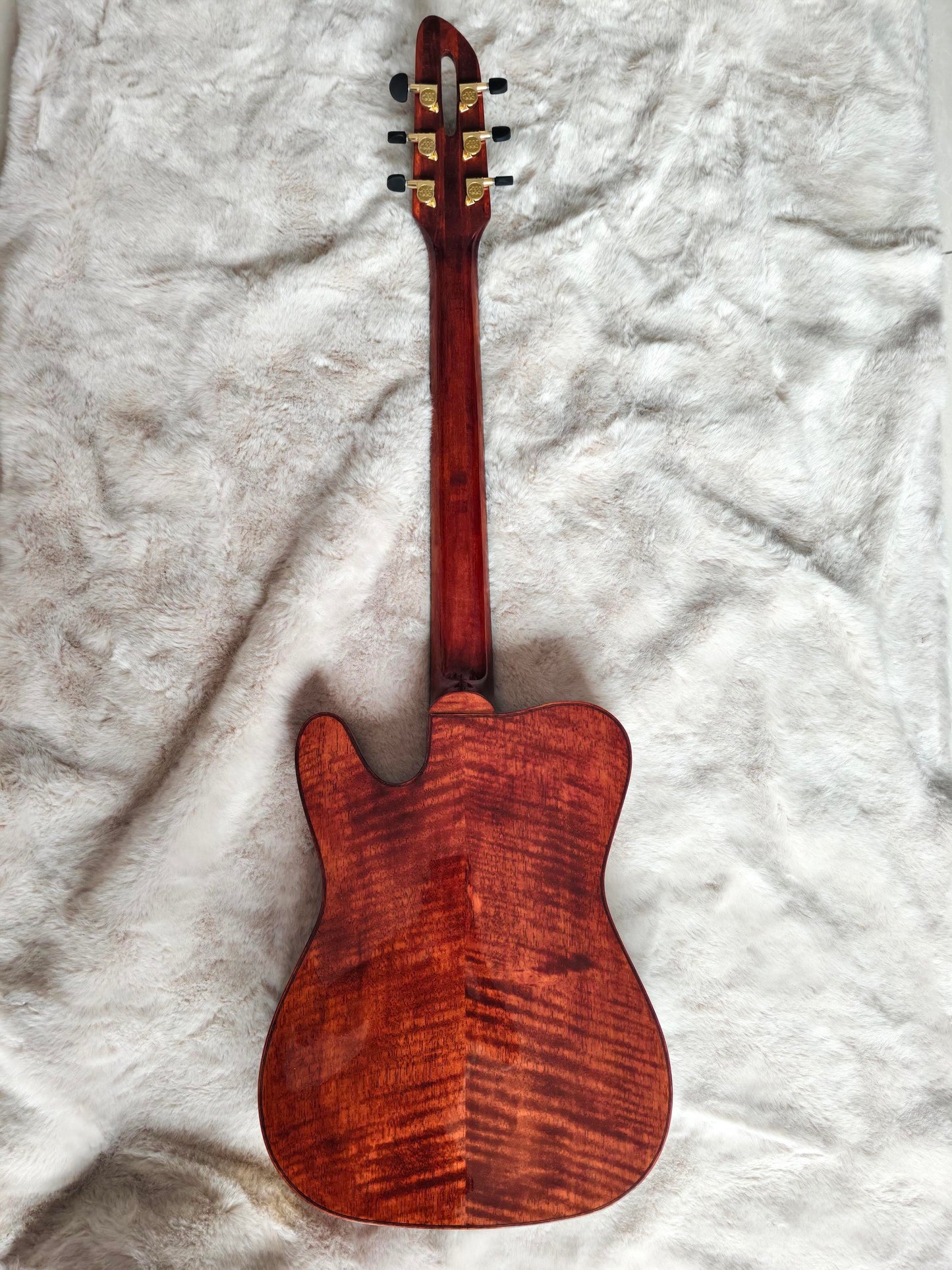 LANDTOM Fender Violinstyle Customizable Electric Guitar for Telecaster Type Carved Maple Spruce Top Jazz Hollow Body Archtop Guitar
