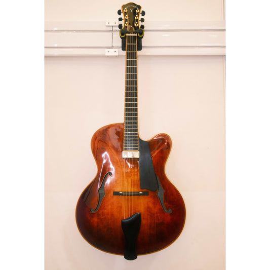 LANDTOM Customizable Archtop Spruce Flamed Maple Handcrafted Hollow Body Lacquered Finish Jazz Acoustic Electric Guitar Ebony