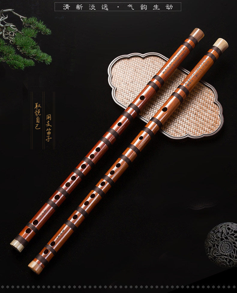 LANDTOM Selected Dong Xuehua Handcrafted Professional Bamboo Dizi Flute 知音（Zhiyin）Aged Bitter Bamboo Chinese Performance Flute Collectible Musical Instrument GFDEC Key