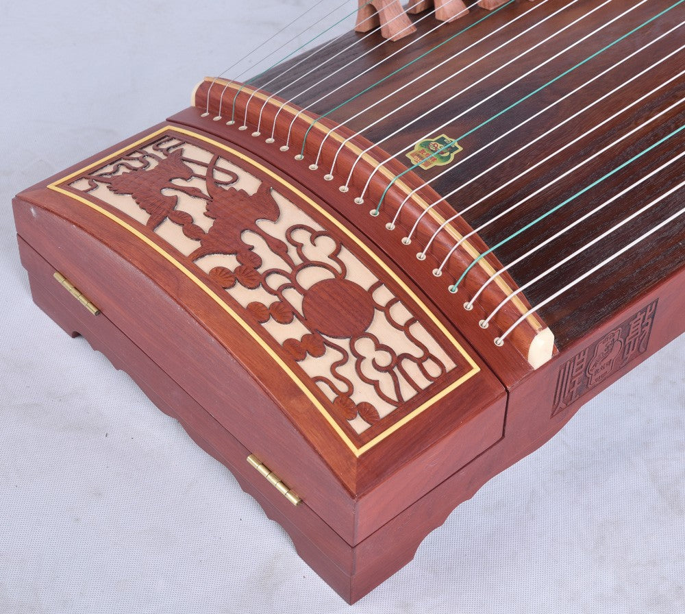 Dunhuang Entry level Duo Cranes Facing The Sun Carved Guzheng 696D 敦煌牌双鹤朝阳 for Begginers