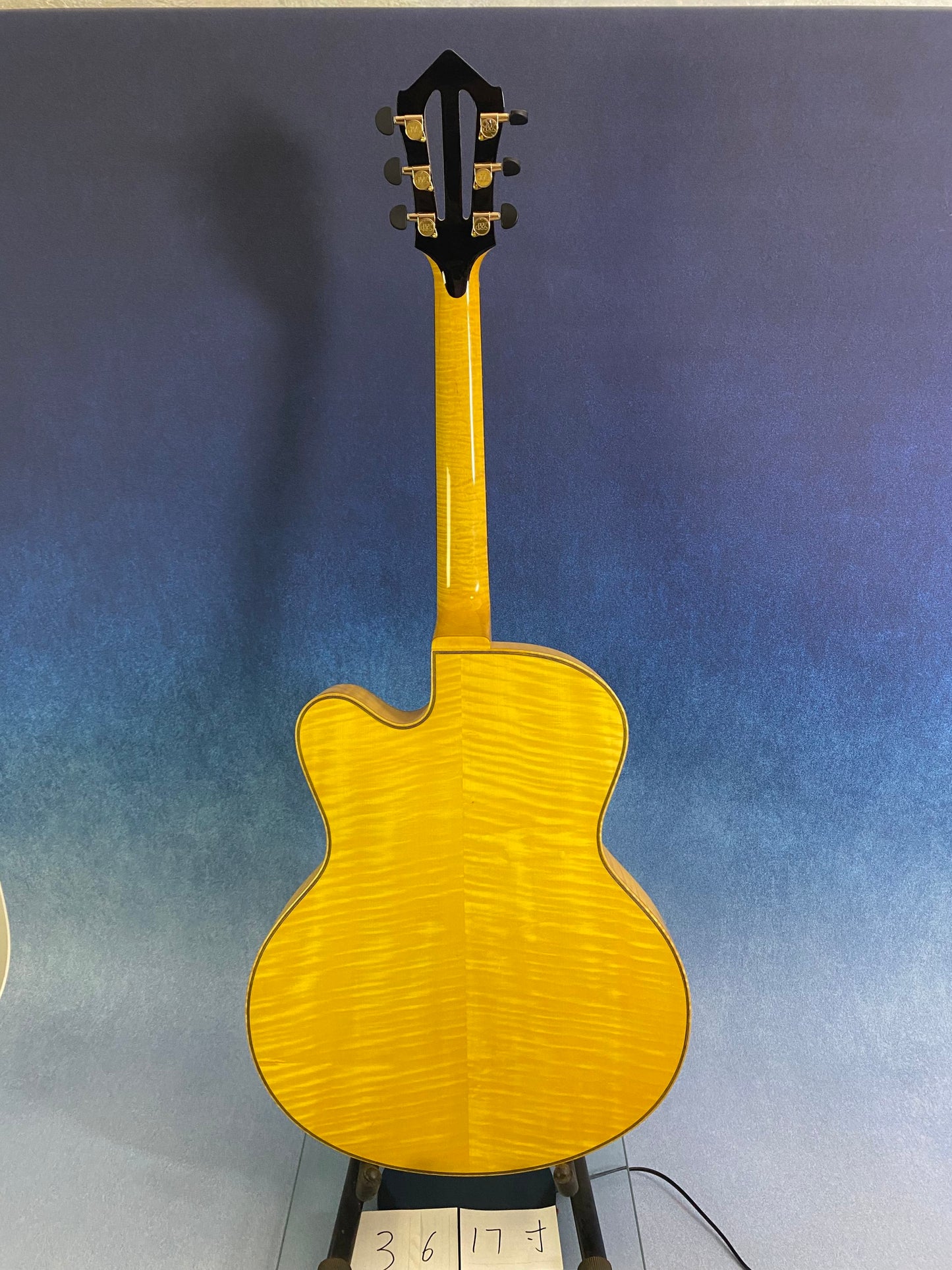 LANDTOM YCNC Acoustic Hollow Archtop Jazz Guitar Handcrafted Solid Maple Wood Ebony Fingerboard Professional Custom Ready Ship
