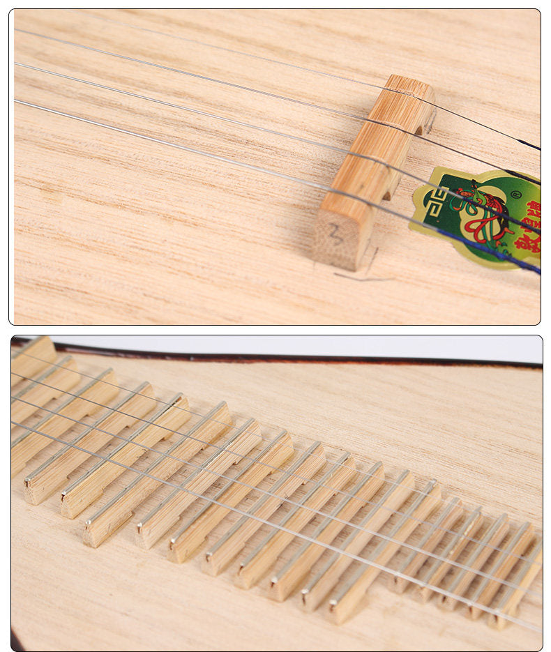 Dunhuang敦煌 652 Professional Liuqin with Fine Tuners, Paulownia Soundboard, Dalbergia Rosewood Body & African Blackwood Tuning Pegs, 4-String Chinese Mandolin for Performance & Examinations
