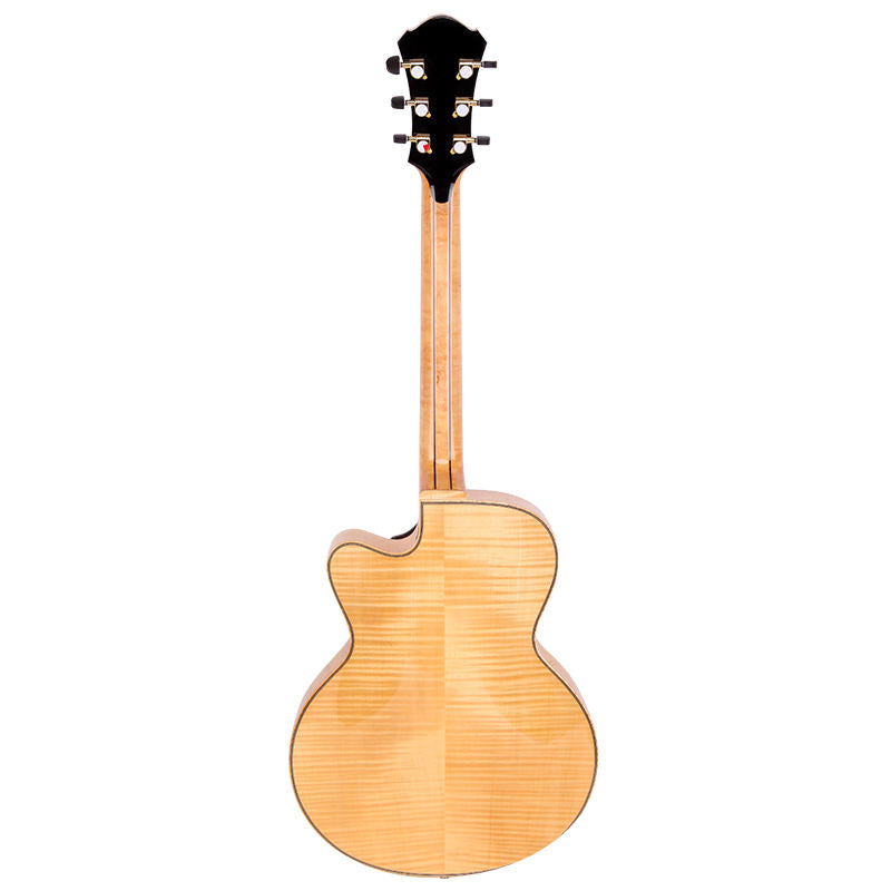 LANDTOM Customizable Handmade 15-Inch Maple Wood Jazz Guitar with Ebony Fingerboard Hollow Body Jazz Guitar