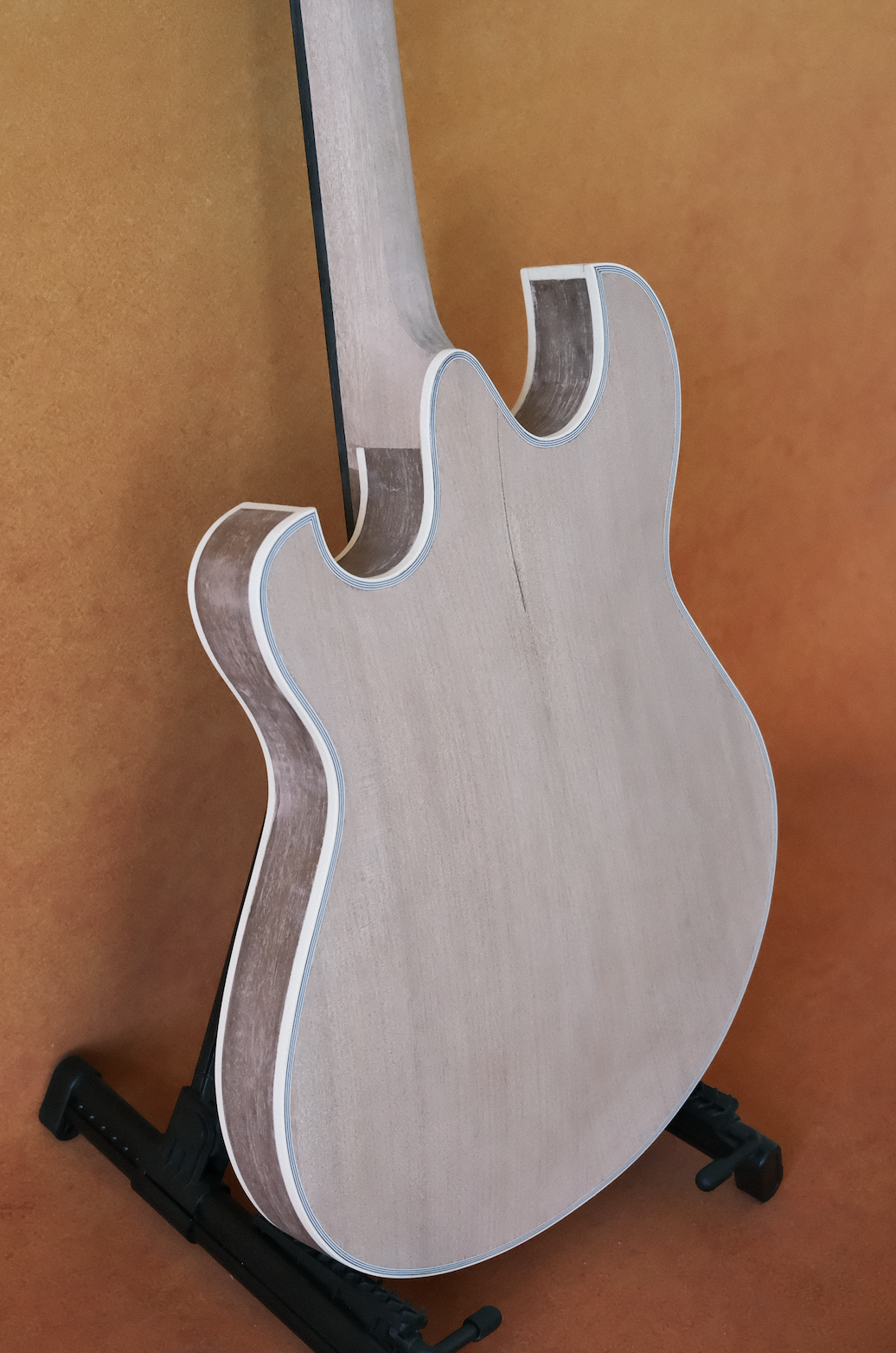 LANDTOM Customizable Semi-finished Electric Acoustic Jazz Guitar Hollow Body Solid Spruce Top Mahogany Body Ebony Fingerboard 6-String Luthier