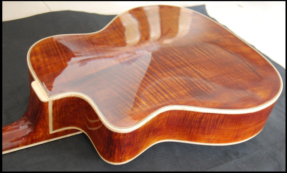 LANDTOM High Quality Handmade Jazz Guitar Antique Color, Customizable Maple Jazz Acoustic Electric Guitar